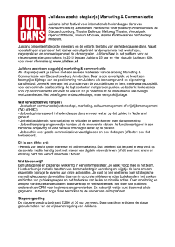 Julidans zoekt: stagiair(e) Marketing & Communicatie