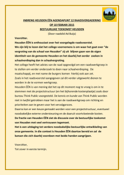 INBRENG HEUSDEN &Eacute;&Eacute;N AGENDAPUNT 12