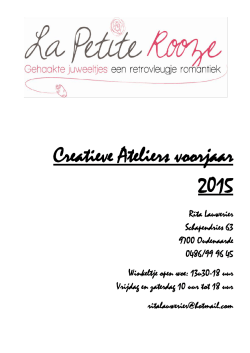 Creatieve Ateliers voorjaar 2015