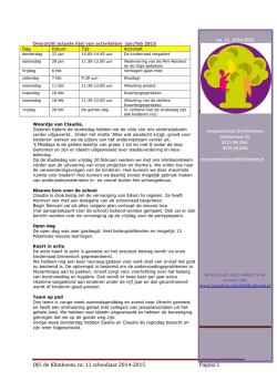 Het nieuwste boomblaadje - Jenaplanschool De Klimboom