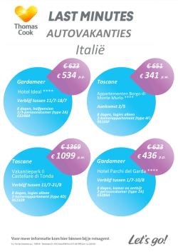 Itali&euml; - Thomas Cook/Pegase Agent