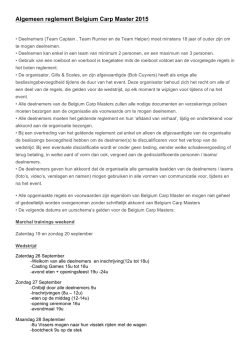 het reglement - Belgium Carp Masters