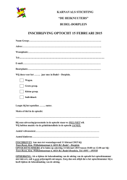 INSCHRIJVING OPTOCHT 15 FEBRUARI 2015