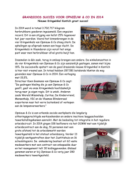GRANDIOOS SUCCES VOOR OPNIEUW & CO IN 2014