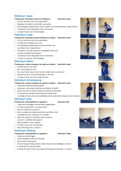 Oefening 1: Squat Oefening 2: Lunge Oefening 3: Balans Oefening
