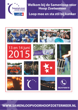 hier onze flyer - Welkom bij de Samenloop voor Hoop