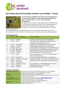 het programma van 10 Februari tot 26 Mei 2015 - Kootwijk