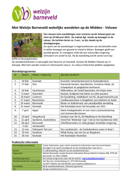 het programma van 10 Februari tot 26 Mei 2015 - Kootwijk