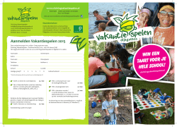 Folder 2015 - Stichting Vakantiespelen