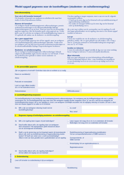 Model opgaaf gegevens voor de loonheffing (studenten