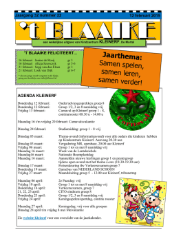 Jaargang 32 nummer 22 12 februari 2015 `T BLAAIKE