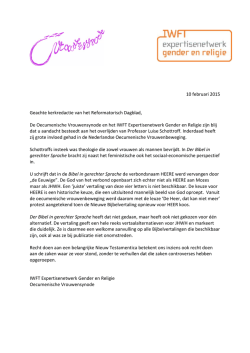 een ingezonden brief - Oecumenische Vrouwensynode
