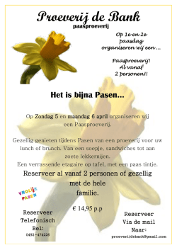 Paasproeverij - Proeverij de Bank