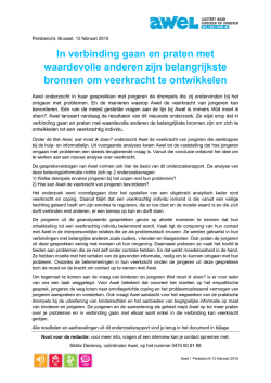 In verbinding gaan en praten met waardevolle anderen zijn