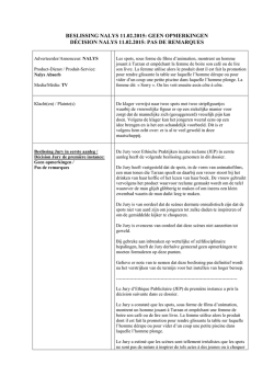 Beslissing - Décision Nalys 11-02-2015 Geen opmerkingen