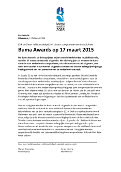 Buma Awards op 17 maart 2015