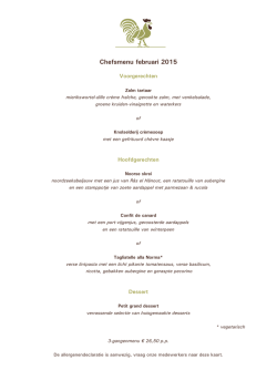 Dinerkaart - De Jonge Haan