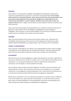 Disclaimer Deze website is met de grootst