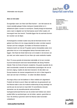 Informatie voor de pers Aken en het water De eigenlijke naam van