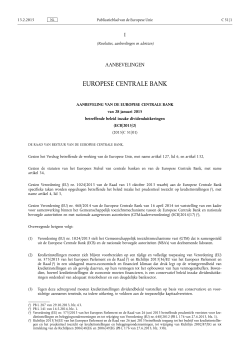 Aanbeveling van de Europese Centrale Bank van 28 januari 2015