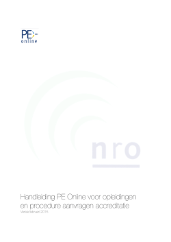 Handleiding PE Online - Nederlands Register voor Osteopathie NRO