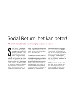 Job Cohen - Social Return