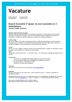 Docent Economie - Openbaar Onderwijs Groep Groningen