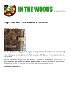 Chip Taylor Feat. John Platania & Goran Giri