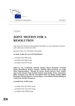 EN JOINT MOTION FOR A RESOLUTION