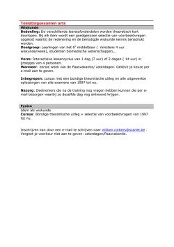 Inschrijven toelatingsex. arts