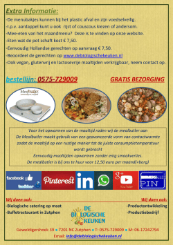 GRATIS BEZORGING - De Biologische Keuken
