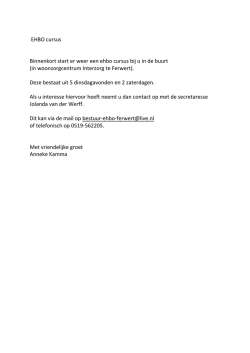 EHBO cursus Binnenkort start er weer een ehbo cursus bij u in de