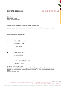 report: 000000000 soil life screening