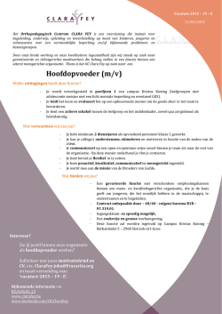 Hoofdopvoeder (m/v)