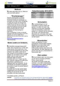 Info februari 2015 locatie de Woudmees jaargang