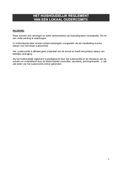 Huishoudelijk reglement ouderraad