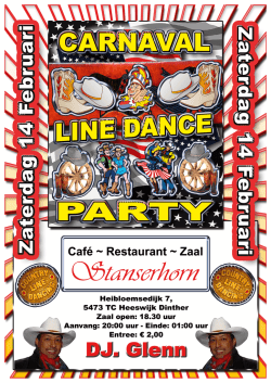 Flyer - Line dance Party 14 februari 2015 Heeswijk