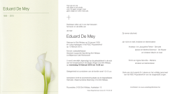 Eduard De Mey - Wase Begrafenissen