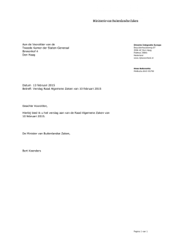 "Aanbiedingsbrief bij verslag Raad Algemene