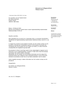 Ingebrekestelling implementatie Patiëntenrichtlijn