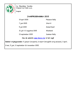 JAARPROGRAMMA 2015