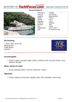 HR-Yachting Accommodatie Motor, electra en water