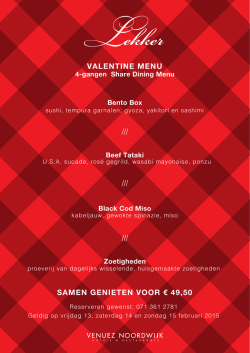VALENTINE MENU 4-gangen Share Dining Menu