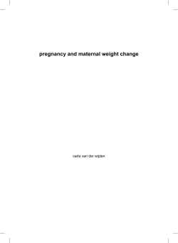 pregnancy and maternal weight change - VU-DARE Home
