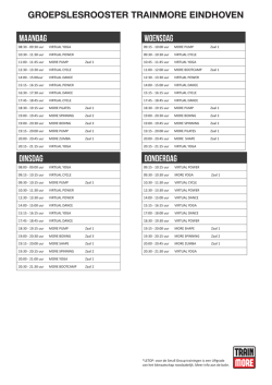 GROEPSLESROOSTER TRAINMORE EINDHOVEN