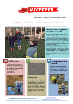 Het filmscript Een fijne plek voor dieren Dierenwijk Plattegrond