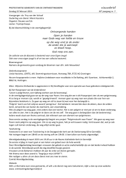 22-02-2015: nieuwsbrief - Ontmoetingskerk Gorredijk