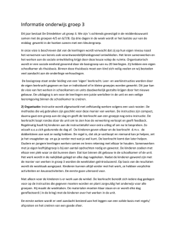Informatie onderwijs groep 3
