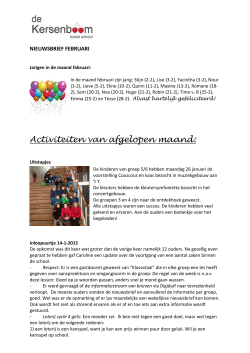 Nieuwsbrief februari 2015 - Brede school De Kersenboom in Diemen
