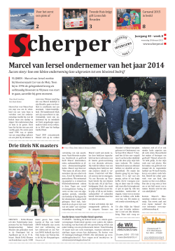 Week 8 2015 - De Scherper
